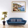 New Arrival Oil Painting Style Seaside Cottage Diy 5d Diamond Painting Kits UK QB5357