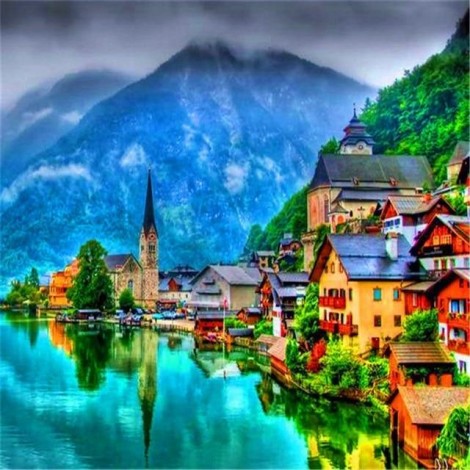 2019 New Hot Sale Seaside Town 5d Diy Diamond Painting Kits UK VM09124