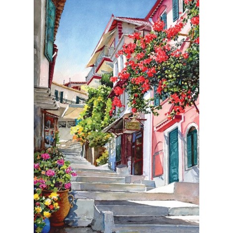 2019 Town Stairs Steps Full Drill 5D Diy Diamond Painting Kits Uk Cross Stitch VM90334