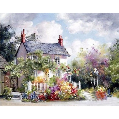 2019 House Villa Scenery 5D DIY Cross Stitch Diamond Painting Kits UK NA0761