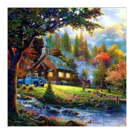 Oil Painting Series Dream Colorful Cottage Diamond Painting Kits UK AF9617