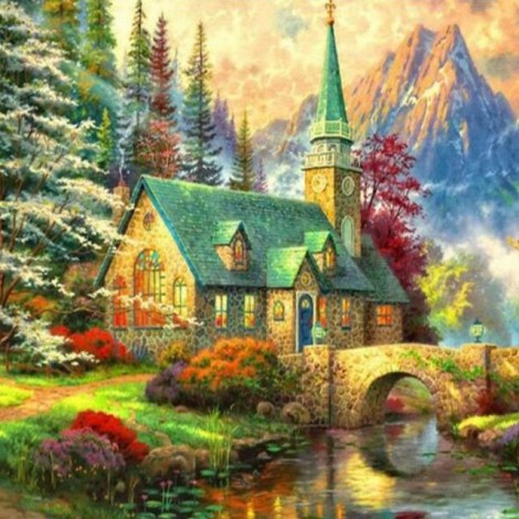 2019 Special Cottage Villa Mountain 5d Diy Diamond Painting Kits UK VM9122