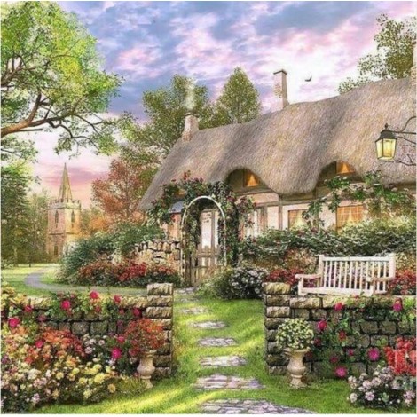 New Arrival Hot Sale Landscape Cottage Picture Diy 5d Diamond Painting Kits UK VM20091