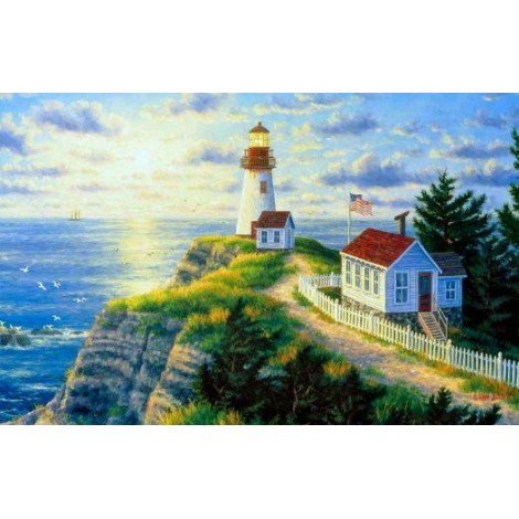 2019 New Hot Sale Lighthouse Pattern 5d Diy Diamond Painting Kits UK VM20230