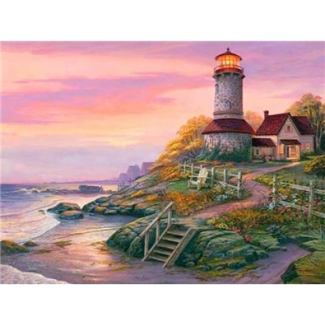 2019 Hot Sale Landscape Lighthouse Pattern Diy 5d Diamond Painting Kits UK VM39205