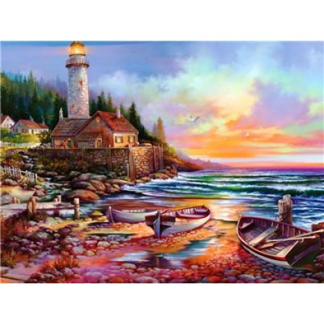2019 New Hot Sale Lighthouse Pattern Wall Decor Diy 5d Diamond Painting Kits UK VM20208