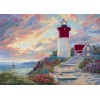 2019 Oil Painting Style Landscape Lighthouse 5d Diy Diamond Painting Kits UK VM07214