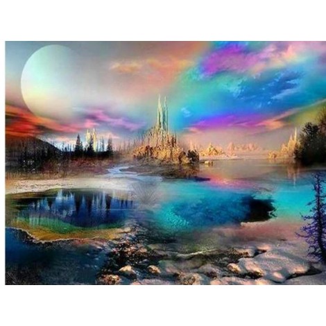 New Cross Stitch Dream Castle 5d Diy Diamond Painting Kits UK QB5344