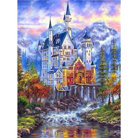 Oil Painting Style Full Square Drill Castle 5D Diy Diamond Painting Kits UK NA0030