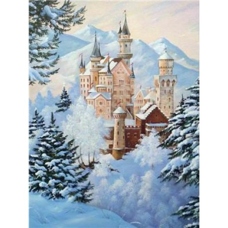 Full Square Drill Landscape Winter Castle 5D Diy Diamond Painting Kits UK NA0031