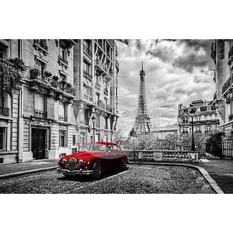 2019 New Hot Sale Red Cars Street Eiffel Tower Diamond Painting Street UK VM3321