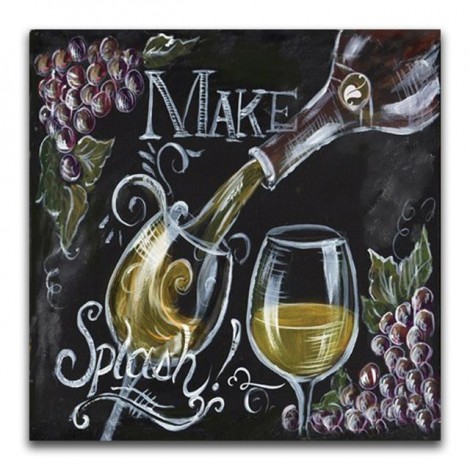 Cheap Square Drill Blackboard Wine Glass 5d Diy Diamond Painting Kits UK VM9614