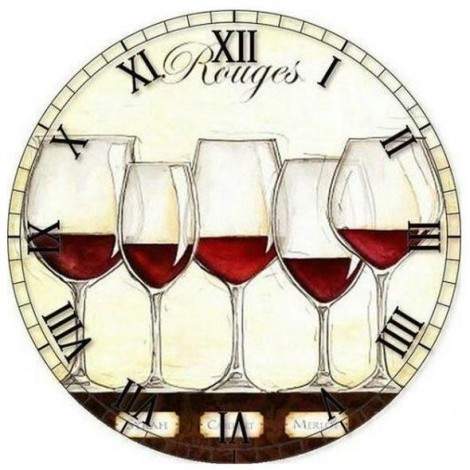 Special Wine Clock 5D DIY Embroidery Cross Stitch Diamond Painting Kits UK NB0160
