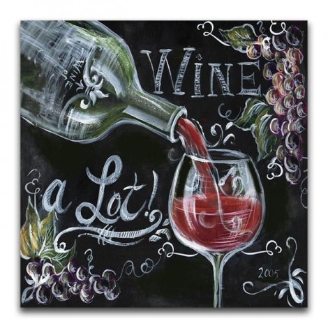 Square Drill Blackboard Wine Glass 5d Diy Diamond Painting Kits UK VM9616