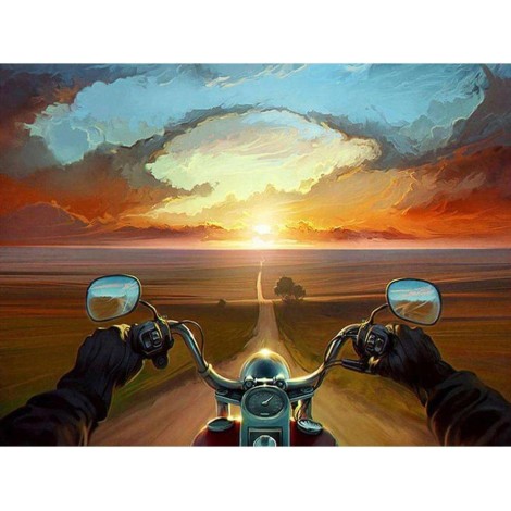 Special Motorcycle Travel 5D DIY Cross Stitch Diamond Painting Kits UK NA0751