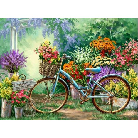 2019 New Hot Sale Flowers And Bicycles  5d Diy Diamond Painting Kits UK VM09004