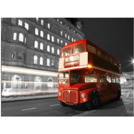 2019 Modern Art Landscape Red Bus 5d Diy Diamond Painting Kits UK VM9208