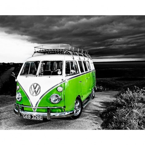 5D DIY Diamond Painting Kits UK Seaside Bus Cross Stitch Rhinestone VM90370