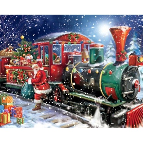 Santa Claus Train Full Drill 5D DIY Diamond Painting Kits UK VM92262