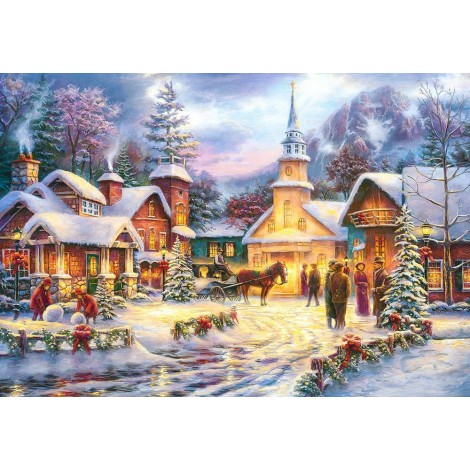 Christmas Tree Village In Winter 5D Diy Diamond Painting Kits UK NW91042