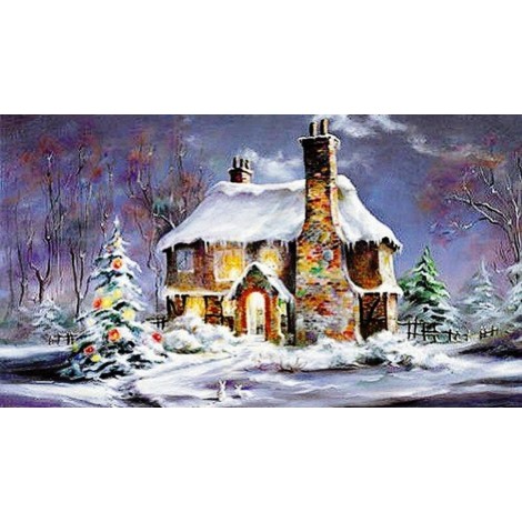 Christmas Tree Village In Winter 5D Diy Diamond Painting Kits UK NW91041