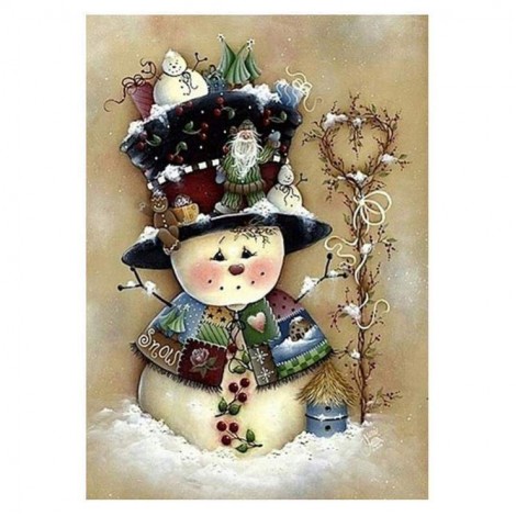 Christmas Cartoon Snowman 5d Diy Cross Stitch Diamond Painting Kits UK QB7130