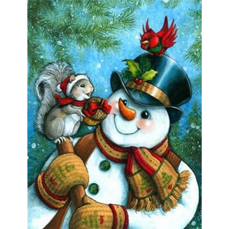 2019 Cartoon Cute Winter Christmas Snowman 5d Diy Crystal Diamond Painting UK VM1170
