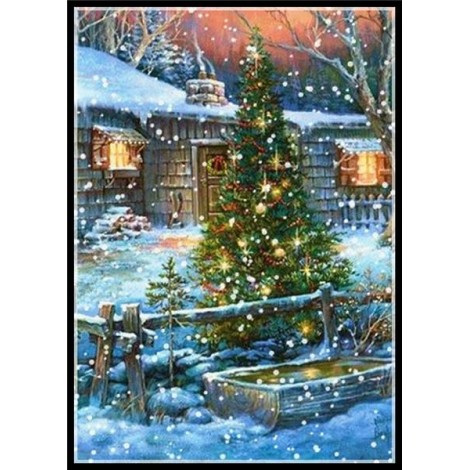 Oil Painting Style Christmas Tree 5d Diy Cross Stitch Diamond Painting Kits UK NA0403
