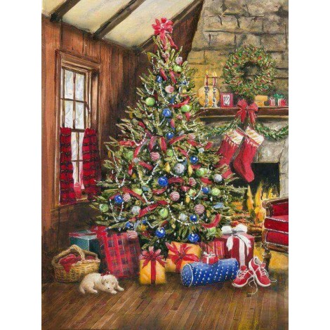 Hot Sale Full Square Drill Christmas Tree 5d Diy Diamond Painting Kits UK NA0529