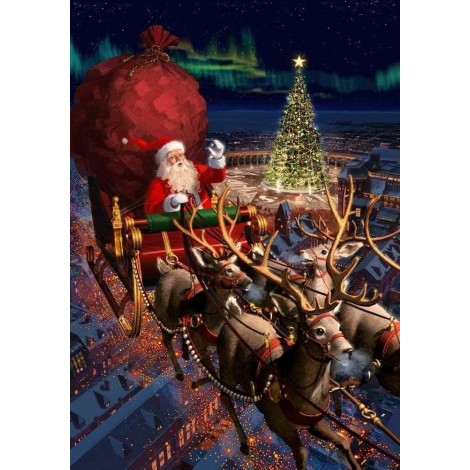 2019 New Hot Sale Stitch Santa Claus Winter Diy Rhinestone Painting Kit UK VM8727