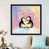 Valentines Day Gift Cartoon Penguins in love Diamond Painting Kits AF9426