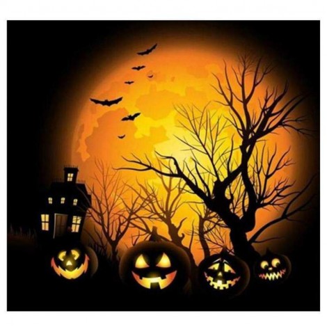 New Arrival Halloween Pumpkin 5d Diy Cross Stitch Diamond Painting Kits UK VM8731