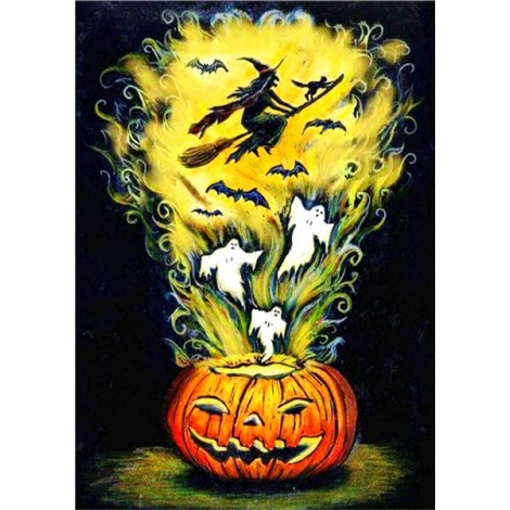 2019 Cartoon Diamond Halloween Witch 5d Diy Diamond Painting Kits UK VM8059