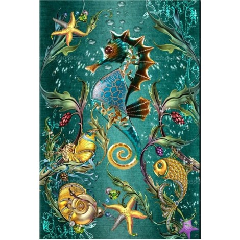 Full Square Drill Seahorse 5D Diy Special Cross Stitch Diamond Painting Kits UK NA0307