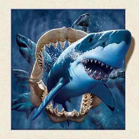 2019 Cartoon Full Drill Shark 5d Diy  Diamond Painting Kits UK NA0390