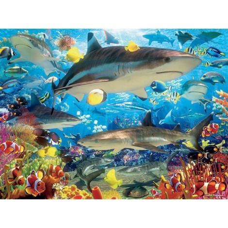 Cartoon Style Full Square Drill Shark 5d Diy Diamond Painting Kits UK NA0341