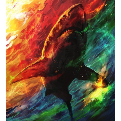 Watercolor Full Drill Shark 5d Diy Diamond Painting Kits UK NA0393