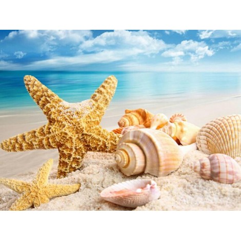 2019 New Hot Sale Sea Shell Starfish Beach 5d Diy Diamond Painting Kits UK VM9723
