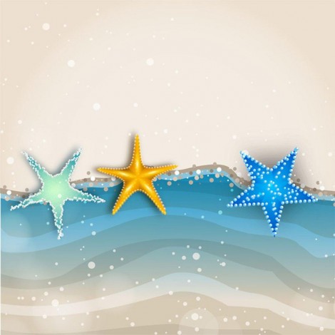 Cartoon Full Square Drill Beach Starfish 5D DIY Cross Stitch Diamond Painting Kits UK NA0876