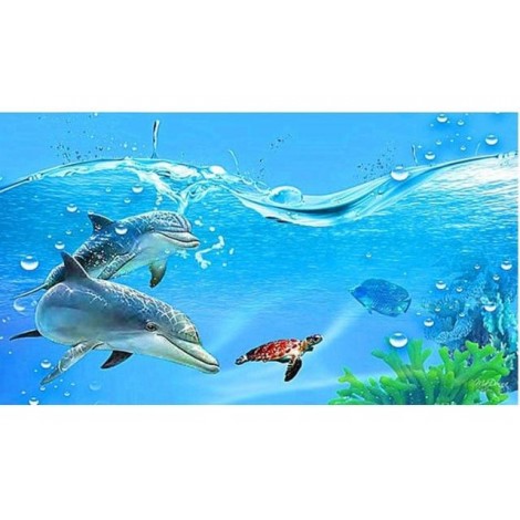 2019 New Hot Sale 5d Wall Decor Animal Dolphin Diy Diamond Painting Kits UK VM08594