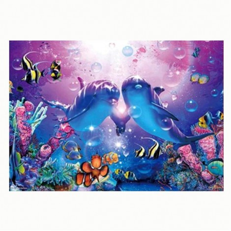 2019 New Special Dolphin 5d Diy Cross Stitch Diamond Painting Kits UK QB6527