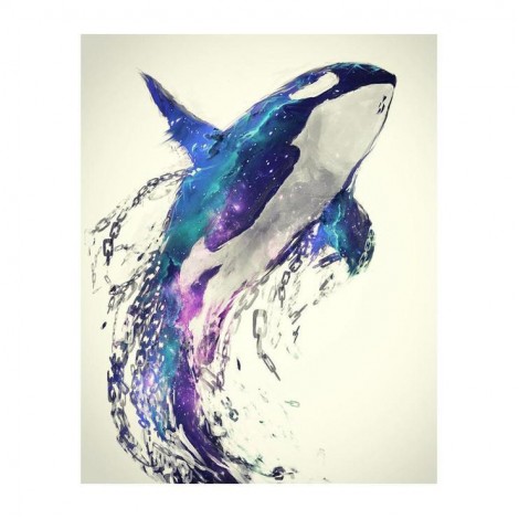 Watercolor Dream Dolphin 5d Diy Cross Stitch Diamond Painting Kits UK QB6526