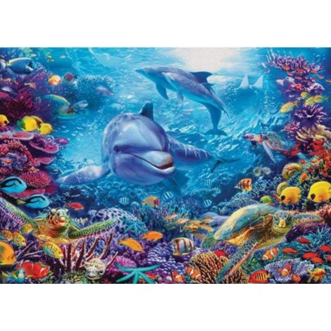 2019 New Special Dolphin 5d Diy Cross Stitch Diamond Painting Kits UK QB6517
