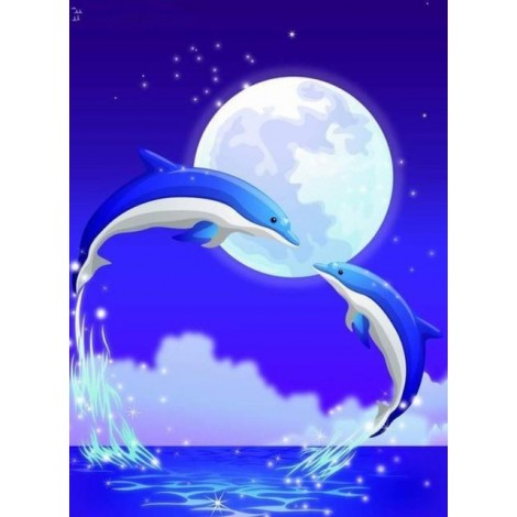 2019 New Dream Wall Decor Animals Dolphin 5d Diy Diamond Painting Kits UK VM8576