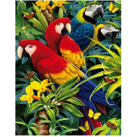 Hot Sale Full Square Drill Cute Parrot 5D Diy Diamond Painting Kits UK NA0087