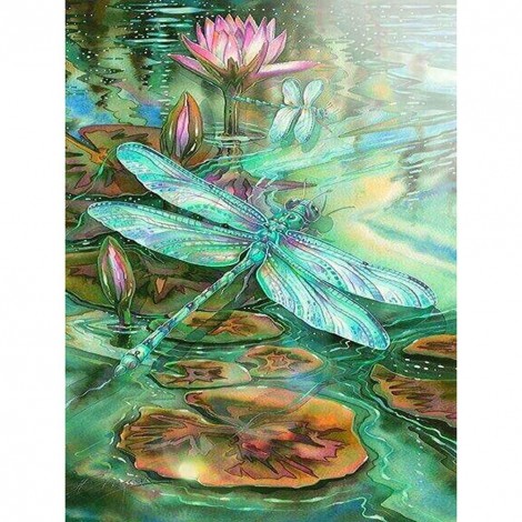 Watercolor Full Square Drill Dragonfly 5D Diy Diamond Painting Kits UK NA0107