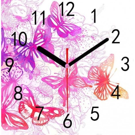 Dream Butterfly Clock 5d Diy Embroidery Cross Stitch Diamond Painting Kits UK NB0210