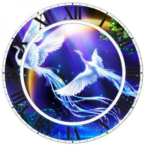 Dream Phoenix Clock 5d Diy Embroidery Cross Stitch Diamond Painting Kits UK NB0193