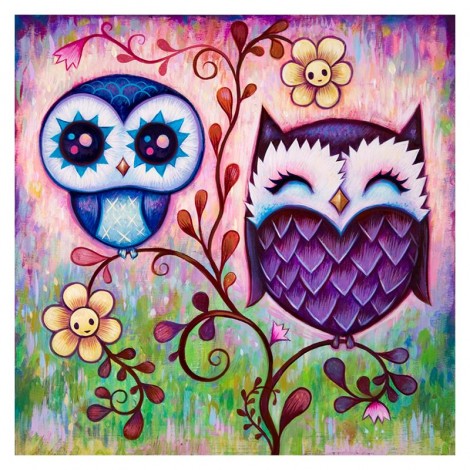 Full Drill 5D DIY Cartoon Diamond Painting lovely Owls VM90992