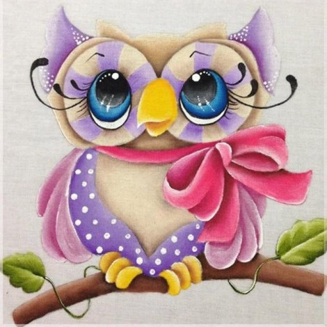 Cheap Hot Sale Full Square Cute Owl 5d Diy Diamond Canvas Painting UK VM1154